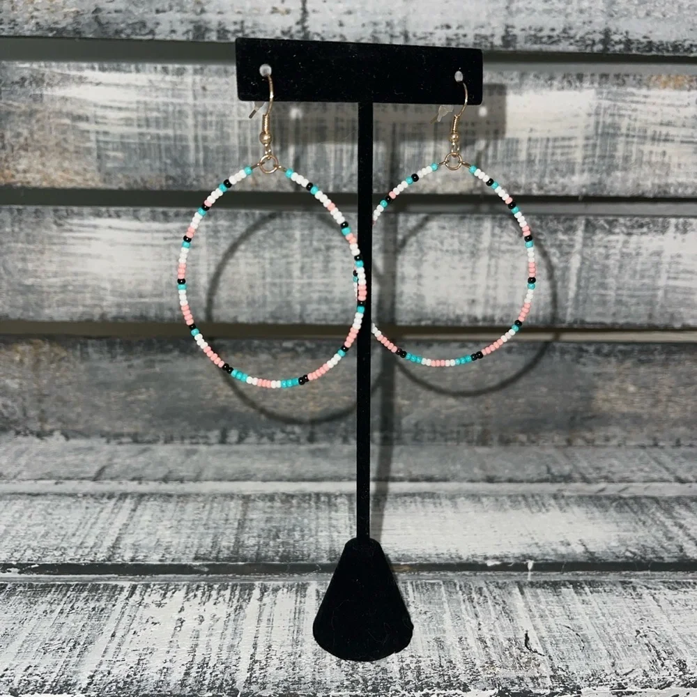Beaded hoop earrings